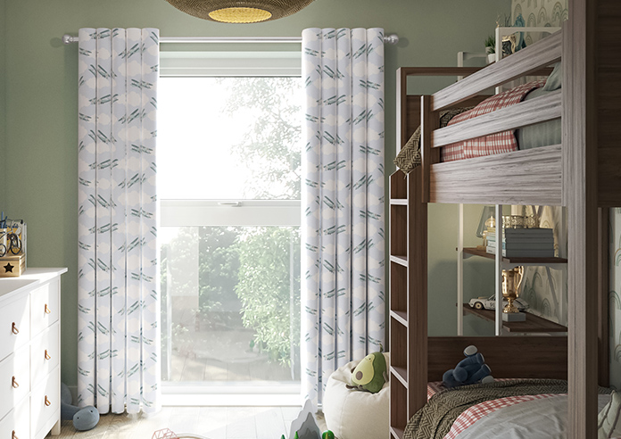 Flying Ace, Green - Made to Measure Curtains - Image 3